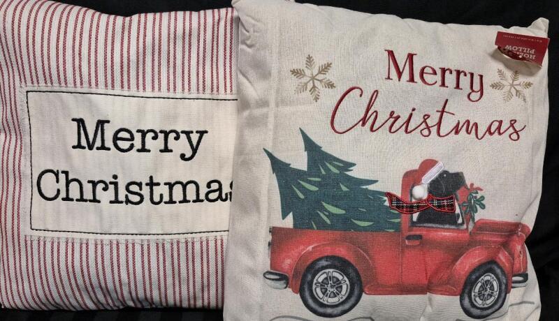 2 New 16 by 16" Christmas Decorative Pillow