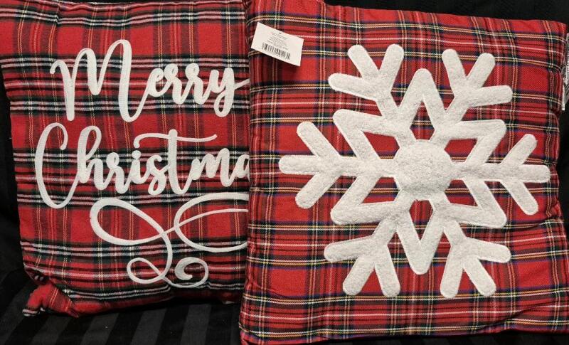 2 New 16 by 16" Christmas Decorative Pillow