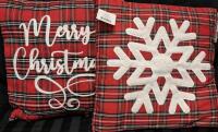 2 New 16 by 16" Christmas Decorative Pillow