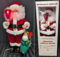 Vintage 1988 Working Telco MOTION-ETTE Porcelite Christmas Indoor Display Santa Animatronic Movement & Lights, 24" Tall, With Original, Plugs Into Outlet