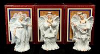 Trio of Handpainted Porcelain Collectable Angels, 7.75" Tall, No Chips or Cracks