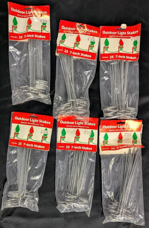 150 Vintage New 7" Long Outdoor Light Stakes For Bigger Lights
