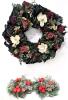 Vintage 18" Diameter Wreath & 2&times; Vintage Pillar Candle Rings For 3" Candles (Previously Used As Mini-Wreaths)