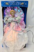 Stunning 14" Tall Fiber Optic Angel Tree Topper / Table-Top Display With Continuously Changing Lights