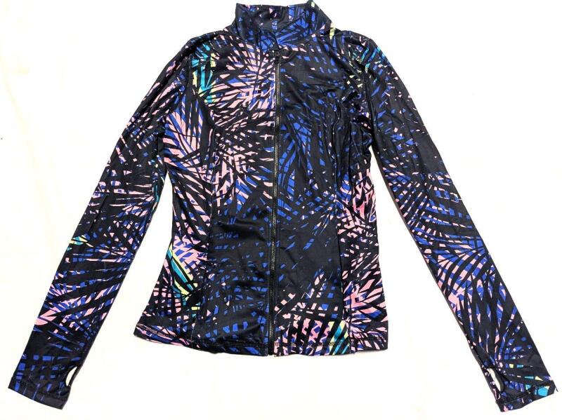 New Size MED Women's Full Zip Fitted Athletic Lightweight Jacket With Thumb Holes