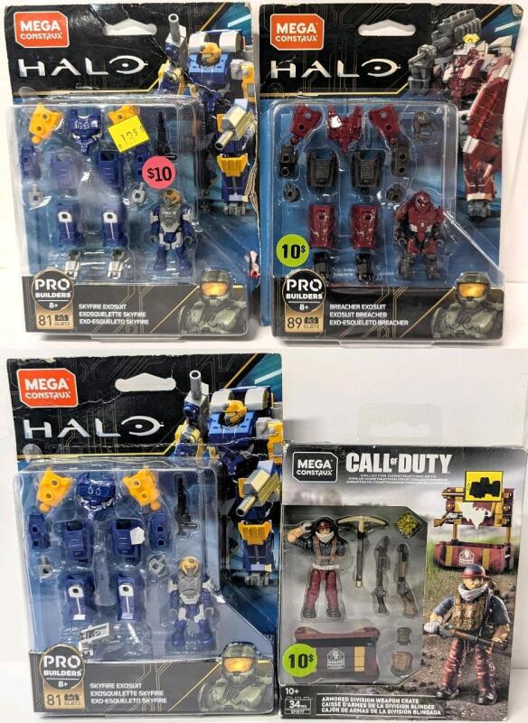 4 New Mega Construx HALO / Call of Duty Collector Construction Sets