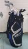 New - Power Bilt TPX 2.0 Men's Left-Handed Golf Club Set w/Standing Bag . Includes : 3 Wood, 3 & 4 Hybrid, 6, 7, 8, 9, Pitching Wedge & Sand Wedge Irons, Putter, Three Headcovers and a Standing Bag . Retail New $280