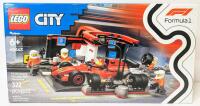 New Sealed LEGO &times; Formula 1 F1 Pit Stop & Pit Crew With Ferrari Car, #60443, 322 Pieces