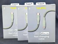 3 New 6ft Long Heyday Apple iPhone/iPad Lightning to USB-C Fast Charging Cables