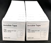 24 New Rolls BASELINE Invisible Tape BL58408 Measures .75"&times;1000" per roll (19mm&times;25.4m), $82 Retail Value