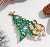 Elegant Two Cats Gazing at Christmas Tree Brooch Fish Decorations - KC Golden-Plated with Sparkling Gemstones, Festive Red Berries Detailed Craftsmanship 2.95&rsquo;&rsquo; stock photos added see description - 2