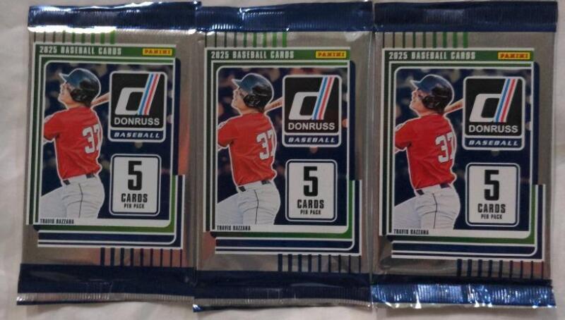3 New Sealed Packs of Panini Baseball Cards
