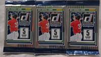3 New Sealed Packs of Panini Baseball Cards