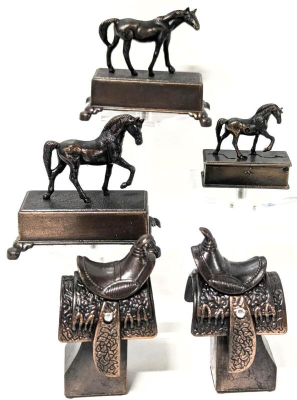 5 Vintage Pencil Sharpener Miniatures, Up To 3.2" Tall, Most Made in Hong Kong