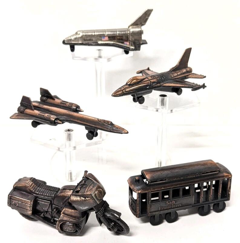 5 Vintage Pencil Sharpener Miniatures, Up To 1.5" Tall, 1 Made in Hong Kong