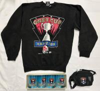 Assorted Grey Cup Hamilton (1996) Memorabilia, Includes Men&rsquo;s Medium Sweater, 4 Rocks Glasses (4&rdquo; x 3&rdquo;) and Fanny Pack