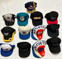 13 Assorted Vintage to Newer Baseball Caps, Mostly Sports-Related - See Photos/Description