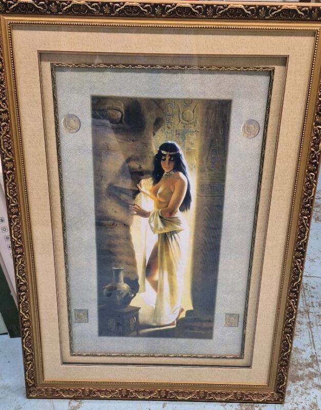 Stunning Large Framed Print Nefertiti Ancient Egyptian Queen 31.5 by 43.5"