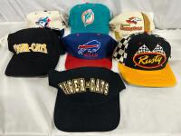 7 As-New Vintage to Newer Sports Baseball Caps - Great Finds - See Photos