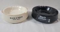 Vintage Wade PDM England Black & White Scotch Whisky Ashtray's . No chips or cracks