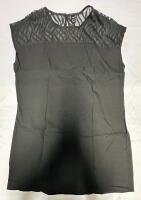 New Women&rsquo;s XL Black Mesh-Yoke Sleeveless Dress