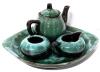 Vintage Signed BLUE MOUNTAIN POTTERY Canada Tea Set : Tea Pot, Sugar, Creamer & Platter, Up To 4.8" Tall, No Chips or Cracks