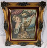 Vintage Framed Stitchwork. 19" by 16"