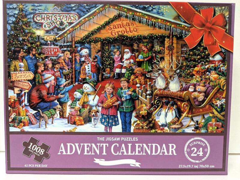 New 1008-Piece Jigsaw Puzzle Advent Calendar, 17.5" &times; 19.7"