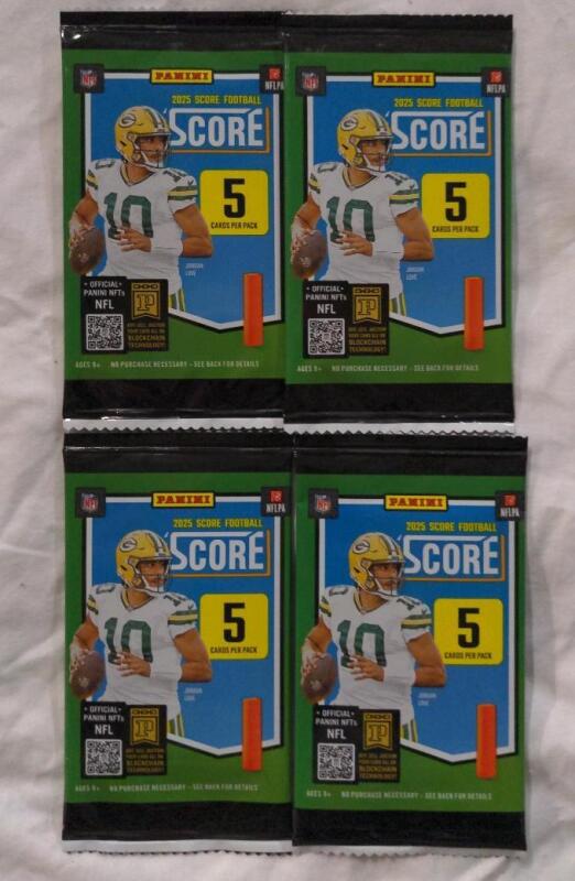 4 New Sealed Packs of Panini Score Football Cards 2025