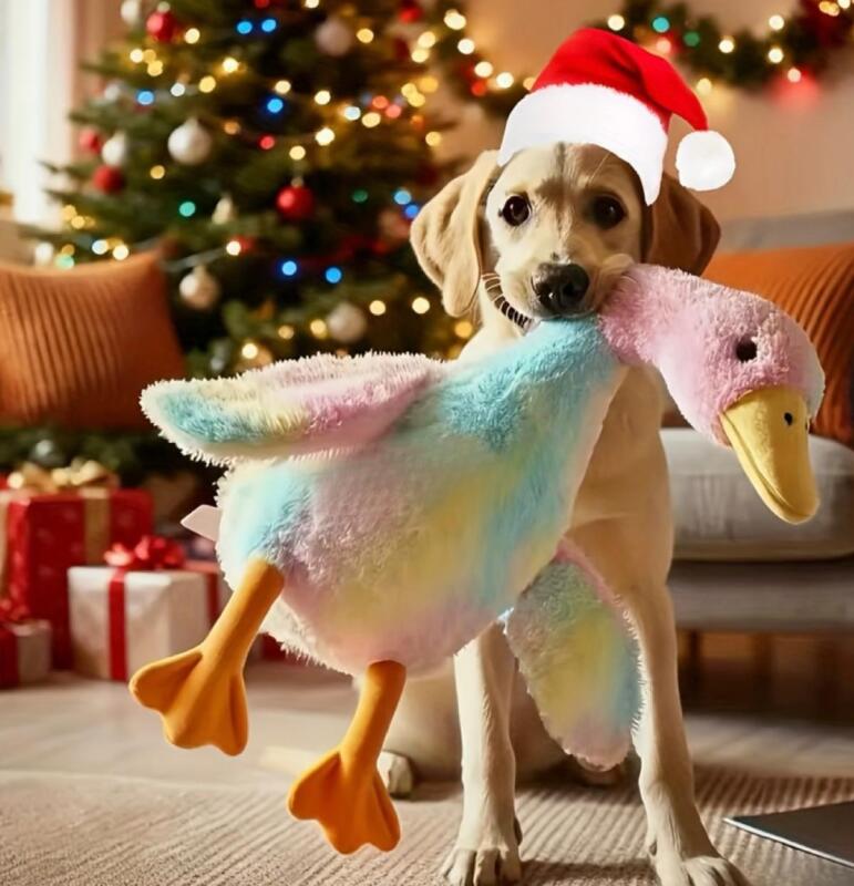 New Large Soft Goose Dog Plushie Safe Embroidered Eyes Chewable Best Friend approximately 19&rsquo;&rsquo; layer out Mixed Cotton Candy Colours stock photos added