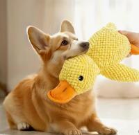 New Durable Plush Squeaker Duck Dog Chew Toy Soft Chew-Resistant Stuffed Duck for Puppies & Adult Dogs, Safe approximately 9.75&rsquo;&rsquo; stock photos added