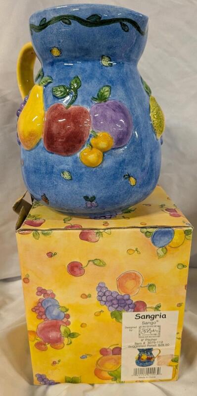 Vintage New in Box Sangria Pitcher. 8" Tall