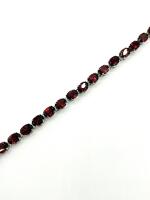 Sterling Silver Natural Garnet (17ct) 8.5-7.75" Long Bracelet, comes with APPRAISAL $775.00.