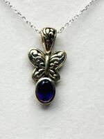 Sterling Silver Natural Amethyst Pendant with Sterling Silver Chain, Retail $300.00.