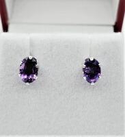 10KT Yellow Gold Natural Amethyst (1.16ct) Earrings, Retail $300.00.