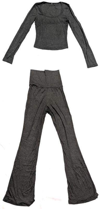 New Size SM Women's 2pc Long-Sleeve Fitted Top & High-Waist Bottoms Stretchy & Soft Lounge/Pajama Set
