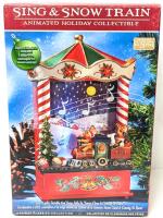 As-New Sing & Snow Train Animated Holiday Collectable, Plays "Santa Claus Is Coming To Town" While Faux Snow Gently Falls, Box 10.75" Tall