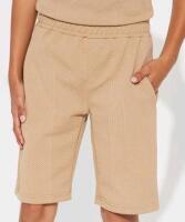 New Kids Sz. 18 Fashion Nova Mini Textured Knit Short - Taupe