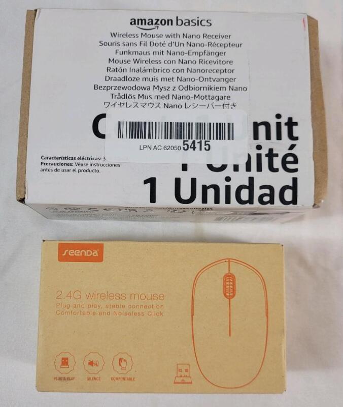 As New - Two (2) Computer Wireless Mouse w/Nano Receivers .