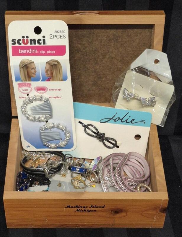 Great Teen Jewelry Lot with Wooden Box