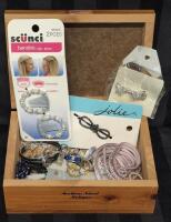 Great Teen Jewelry Lot with Wooden Box
