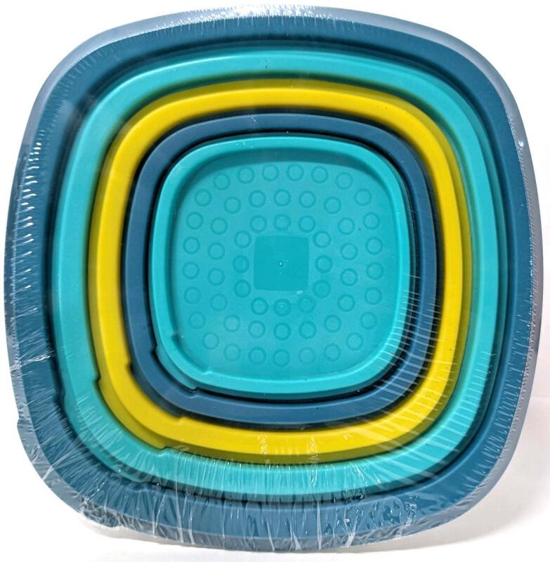 New 5pc Nesting Food Storage Set (8.78" &times; 8.78" &times; 4.21") & 2 Packs of 24 FunPops Freeze Pops 2oz