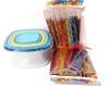 New 5pc Nesting Food Storage Set (8.78" &times; 8.78" &times; 4.21") & 2 Packs of 24 FunPops Freeze Pops 2oz - 2