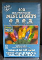 New 100 LED Multicolor Green Wire Mini Lights, 29ft Total Length, Indoor Outdoor
