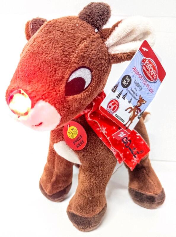 New 19.75" Tall Light-Up Musical RUDOLPH THE RED-NOSED REINDEER Plush, Sings His Namesake Song While Nose Flashes, Batteries Included