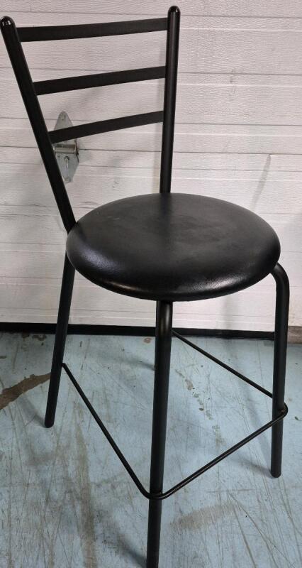 Metal Bar Chair with Padded Deat 39" Tall Seat Height 26"