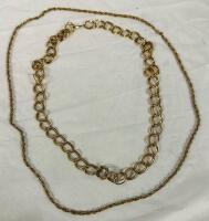 2 Sarah Coventry Chain Necklaces, Small and Large Links