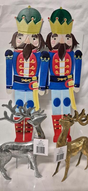 4 New 13" & 25" Metal Christmas Decor
