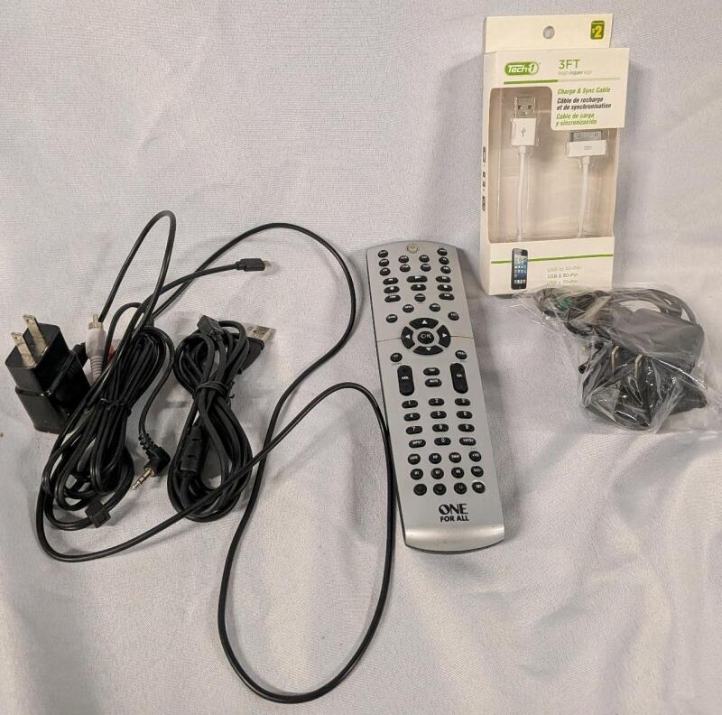 Assorted Cables & Remote.