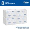 New Kleenex Professional Universal Multifold Paper Towels, Bulk (02046), Absorbency Pockets, 9.2" x 9.4" Towel, White (150 Sheets/Pack, 8 Packs/Case, 1,200 Sheet Total)